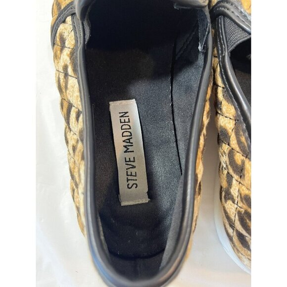 Steve Madden Women Animal Print Quilted Fabric Slip On  Sneakers Sz 7 JECNTRCO - Picture 5 of 12